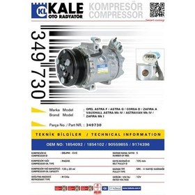 Resim Kale-349730 - Klima Kompresörü Opel Astra F-g Corsa D Zafıra A 