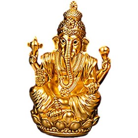 Resim Suntek Magideal Ganesh Heykeli Reçine Mini Fil Buda Oturma Odası Altın 