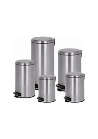 Resim 8 Lt Metal Çöp Kovası Pedallı Paslanmaz Gri 