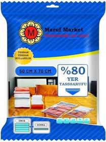 Resim Beyyine Home Yüksek Kaliteli Vakumlu Poşet (S) 50 cm x 70 cm - Çevirmeli & Mavi Kapak - Vakumlu Hurç 
