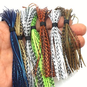 Resim 1pc Karışık Renk Silikon Olta Jig Bait Eteği, Toksik Olmayan DIY Balık Tutma Aksesuarı 