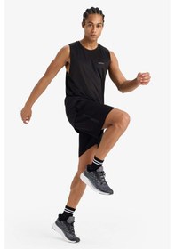 Resim Defacto Defactofit Hızlı Kuruyan Standart Fit Sporcu Bisiklet Yaka Baskılı Atlet A1736ax25hsbk81 Siyah 