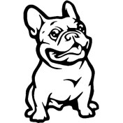 Resim Sevimli Bulldog Duvar Dekor Sticker 40 x 64 cm 
