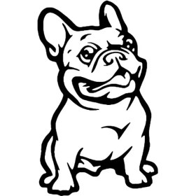 Resim Sevimli Bulldog Duvar Dekor Sticker 40 x 64 cm 