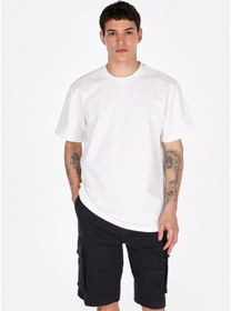 Resim Colin's Colins Comfort Fit Yuvarlak Yaka Jakarlı Erkek Beyaz Kısa Kol Tişört Cl1074855 Q1.v2 Wht Beyaz 