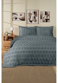 Resim Jakarlı Welsoft Çift Kişilik Yatak Örtüsü Seti 260x240 Cm Perle Gri 