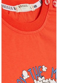 Resim Breeze Girls & Boys Erkek Çocuk Tişört Pop Corn Baskılı 2-6 Yaş, Mercan-mercan Mercan 