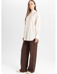 Resim DeFacto Wide Leg Geniş Paça Esnek Belli Bağcıklı Basic Düz Palazzo Pantolon C5628AX24AUBN540 
