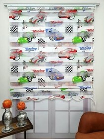 Resim BBB Desenli Stor Zebra Perde 80x260 Araba-MZ113 