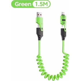 Resim Branches 65w Hızlı Şarj Cihazı 4'ü 1 Arada Usb Kablo İphone Uyumlu İpad Huawei İçin Green 1.5mdistribütör Garantili 