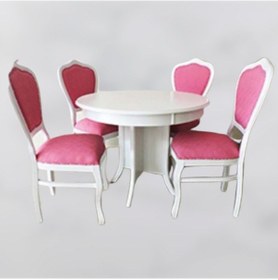 Resim Bengimobilya Masa Klasik Takım Model Kayın Torna Lükens Aslan Ayak Sandalye 