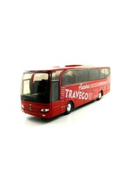 Resim WELLY 1:60 Ölçek Mercedes Benz Travego Die-cast Metal Otobüs Kırmızı 