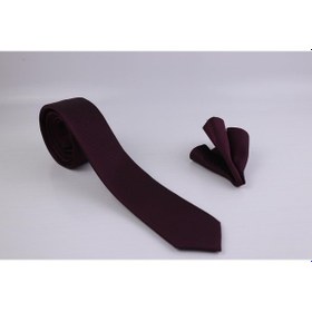 Resim Demfashion Özel Desenli Kravat Mendil Seti - Bordo (533064189) Bordo 
