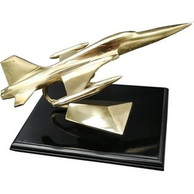 Resim Pm Dizayn Pirinç Döküm Masa Üstü Kaideli F16 Jet 