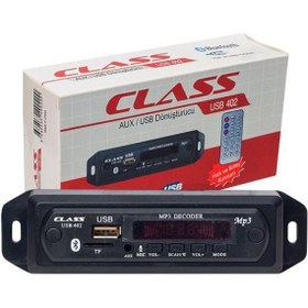 Resim Class USB-402 Aux USB-SD-Mmc-Bluetooth Çevirici Kumandalı 