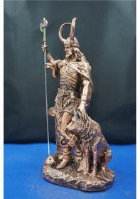 Resim Loki Odin'in Oğlu Heykeli 35 Cm Mitolojik Obje Hediyelik Eşya Ev Dekor Bakır 