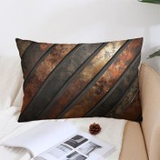 Resim 1 adet Lüks Kadife Yastık Kılıfı, 30.48x50.8 cm - Bakır ve Tunya Çizgileri Baskı, Yumuşak Polyester Kumaş, Fermuar Kapanışı, Koltuk, Oturma Odası, Yatak Odası Dekoru için İdeal, Mükemmel Hediye Seçeneği, Oturma Odası Dekoru | Modern Dekor | Kadife Dokusu, Dekoratif Yastıklar 