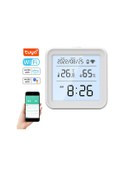 Resim Skycity Tuya Wifi Isı Nem Sensörü, Akıllı Uygulama Kontrolü, Veri Kaydı, Alarm, Alexa/google Home Uyumlu, Arka Işık, Pil Desteği Pil Yok Th08 