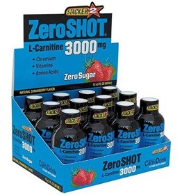 Resim Zero Shot Çilek Aromalı L-karnitin 12×60 ML 3000 Mg L- Carnitine 