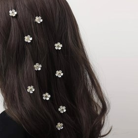 Resim 10 Adet Şık Minimalist Çiçek Desenli Taşlı Saç Tokası - Günlük ve Resmi Stiller için Kadınlar İçin Güvenli Tutuşlu Küçük Çiçekli Saç Aksesuarı, Büyüleyici Saç Tokaları 
