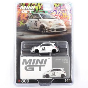 Resim My Reality Fashion Nessiworld Mini GT 1/64 LB-WORKS x Abas Works ABARTH 595 Gara White - Blister Paket 