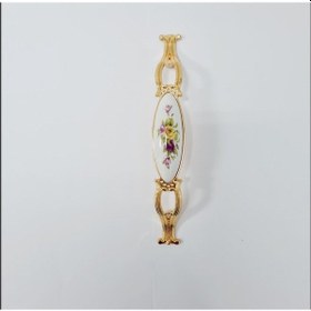 Resim Zümre 128 Mm Metal Gold Kasa Beyaz Sarı Çiçek Desenli / 5 Adet Altın 