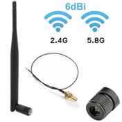 Resim Genel Markalar 6dbi Sma Erkek Anten 35cm Ipex Kablo Ufl Soket Dual Band 2.4ghz 