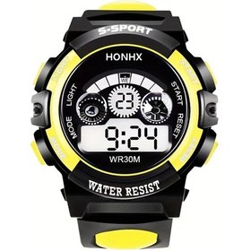 Resim Gaojunshop01 Sarı Spor Saati: Aydınlatmalı Dijital Kadran, Kronometre, Tarih Göstergeli, Dayanıklı Diğer 