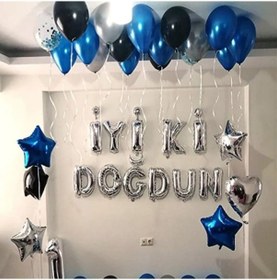 Resim Mavi Iyiki Doğdun Set Parti Doğum Günü Eğlence 