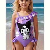 Resim SMY-ZS-KLM Kulumi Kızlar için Dijital Baskılı Mickey Mouse Tek Parça Tankini Plaj Giysisi 