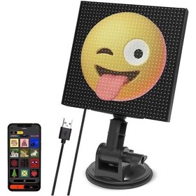 Resim Powermaster Ledli Bluetoothlu Araç Arka Cam İfade Ekran Paneli Araba Arkası Arka Cam Led Telefon Kontrol Oto Led Ekran 