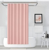 Resim Pembe Banyo Perdesi 180x200 Duş Perdesi Tek Kanat Pudra CHalkalı 