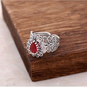 Resim Kök Yakut Taşlı Telkari Işlemeli Gümüş Yüzük 2511 - 472073398 