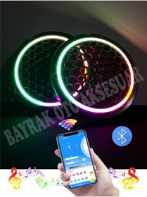 Resim TREND 16CM Pixel Kayar Ledli Midrange Kapağı Bluteooth Alıcılı Telefon Kontrollü Neon Pixel Midrange 