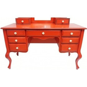 Resim Bengimobilya Makyaj Masa Dresuar 9 Çekmece Ahşap Kayın Lüken Aslan Ayak Kırmız 
