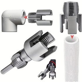 Resim 1 Adet 2'si-1 Arada Entegre Boru Diş Açıcı - İç ve Dış Dişler için Çift Fonksiyonlu Kesici, Dayanıklı Metal Yapı ile Standart Dişler, Hızlı ve Hassas Tesisat Tamir Aleti, Diş Onarım Aracı 
