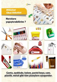 Resim Okul Etiketi Kalem Defter İsimli Etiket Isim Yazılabilen My Melody - 190 Adet Özel Tasarım Etiket Çok Renkli 