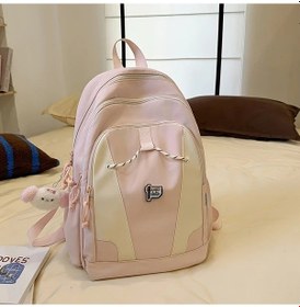 Resim Honeybeeshop Pembe Büyük Kapasiteli Katlanabilir Kolej Sırt Çantası Ayarlanabilir Askı Peluş Ayı Pembe 