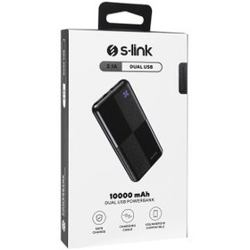 Resim S-LINK IP-G12N, Siyah, 10.000mAh, 2xUSB, 1xMicro USB, 1xType-C, 4 LED Göstergeli, PowerBank 