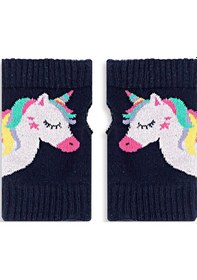 Resim Denokids Unicorn Kız Çocuk Parmaksız Eldiven Çok Renkli 