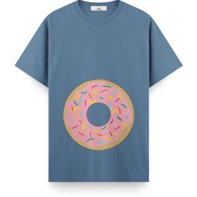 Resim Donut Girl - Hamile Regular Tshirt - Mavi / 4 XL / Regular 