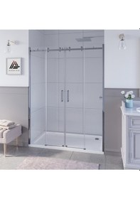 Resim Sirius D400 2 Sabit Cam 2 Kayar Kapı Parlak Aksam Şeffaf Cam Askılı Sistem Duşakabin H: 200cm Diğer 