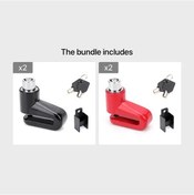 Resim Elmpaly Siyah 2 Kırmızı 2 Disk Kilidi Motosiklet Ve Bisikletler İçin Üstün Güvenlik Çözümü 