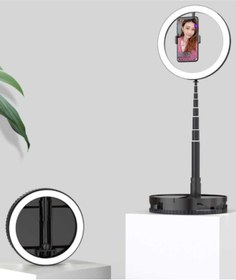 Resim UnDePlus Ring Light Youtuber Tictok Makyaj Işıklı Telefon Tutucu 26 Cm Foldable Siyah 