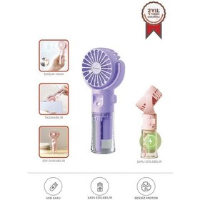 Resim Torima F-13 Mor Şarjlı Mini Masa Fan Vantilatör 