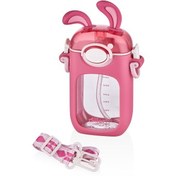 Resim Diller Tavşan Kulaklı Pipetli Tritan Su Matarası Pembe 400 ml 