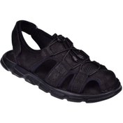 Resim Pullman Hakiki Deri Burnu Kapalı Erkek Sandalet Voy-4870 Siyah Nubuk-siyah Nubuk Siyah Nubuk 