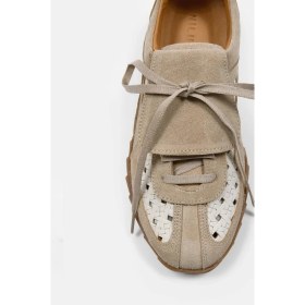 Resim Nilufarr Minova Bej Hakiki Deri Kadın Sneaker 
