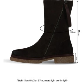 Resim Bueno Shoes Kahverengi Süet-Deri Kadın Topuklu Bot 