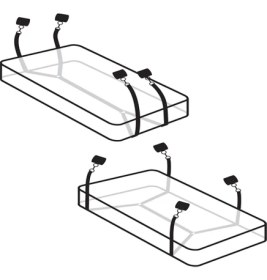 Resim Hintohu Bed Binding Restraint Kit Siyah Deri Yatak Bağlama Seti 